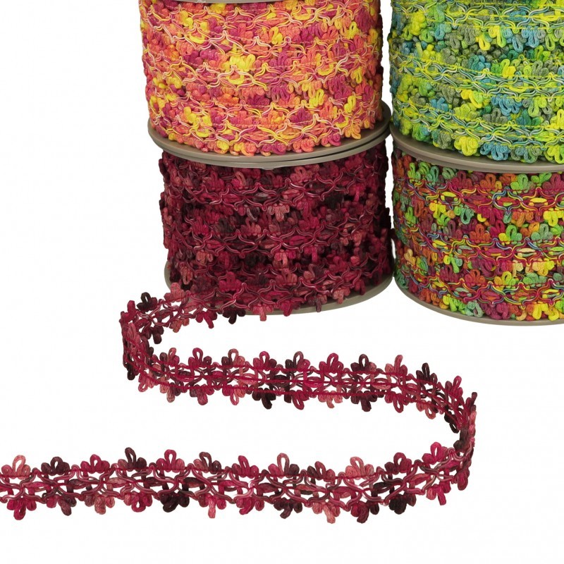 Galon fleurs en degrade de couleurs