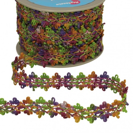 Galon fleurs en degrade de couleurs