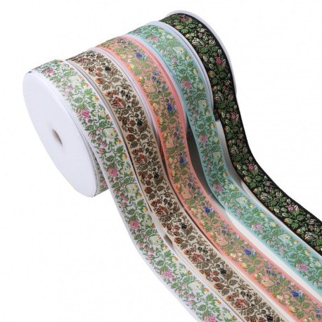 Galon jacquard fleurs