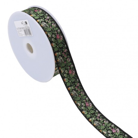 Galon jacquard fleurs