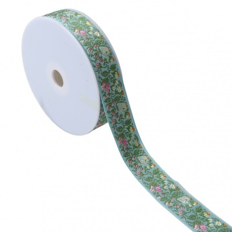 Galon jacquard fleurs