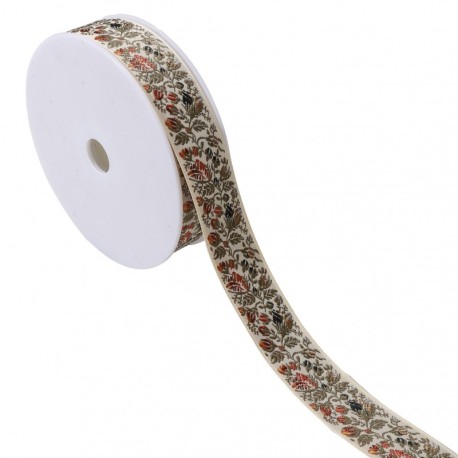 Galon jacquard fleurs