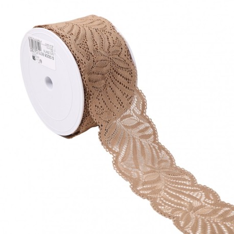 Dentelle elastique feuillage