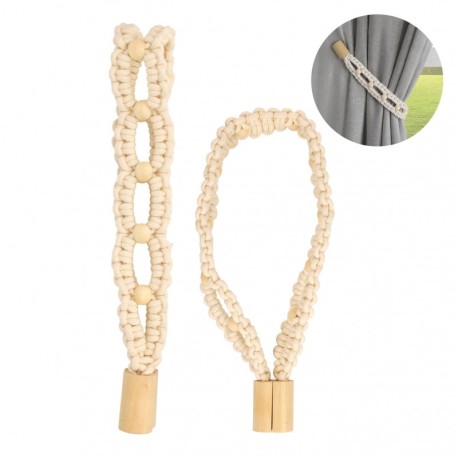 Embrasse magnet cordon tresse et perles