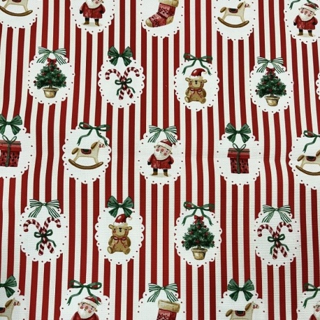 Tissu Sweetie Cretonne Imprimé Noel Rouge