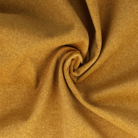 Tissu Lyon Effet Peau de Pêche Jaune Moutarde