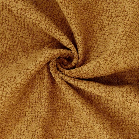 Tissu Bouclé Athenes Jaune Moutarde
