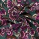 Tissu Crêpe Viscose Imprimé Floral Vert fuchsia