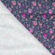 Tissu Popeline Imprimée Fleurs Bleu Marine