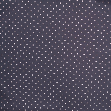 Tissu Popeline Imprimée Bleu Marine 