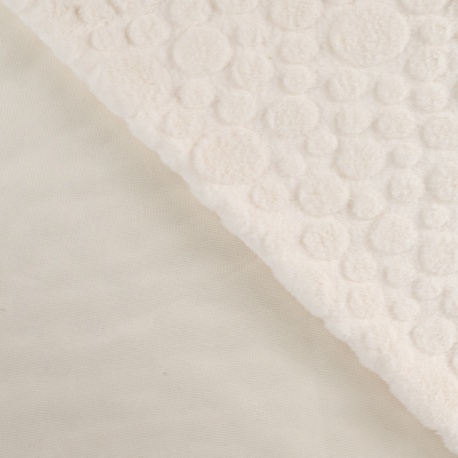 Tissu Fausse Fourrure Uni Ecru 