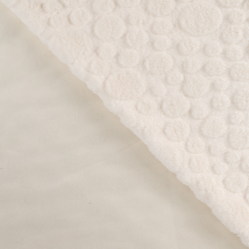 Tissu Fausse Fourrure Uni Ecru 