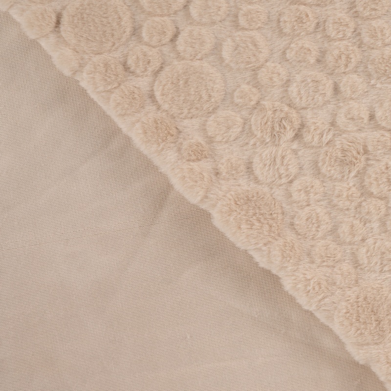 Tissu Fausse Fourrure Uni Sable 