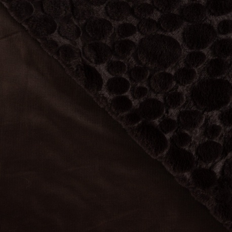 Tissu Fausse Fourrure Uni Marron