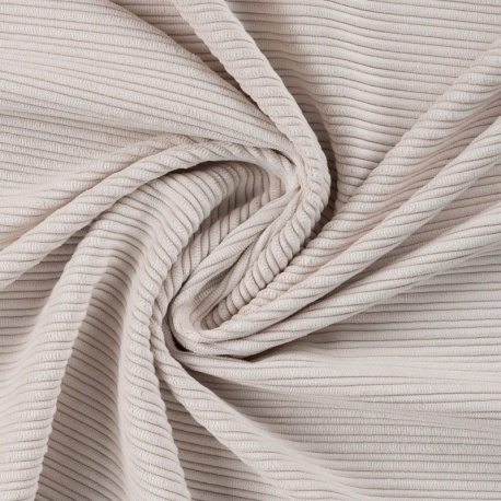 Tissu Velours Côtelé Uni Sable 