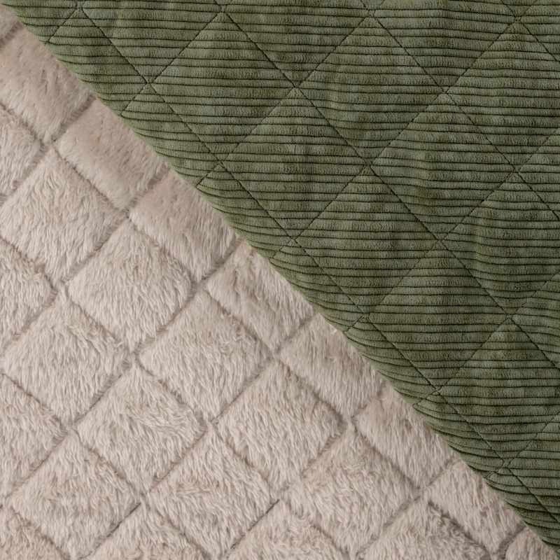 Tissu Velours Côtelé Double Face Kaki 
