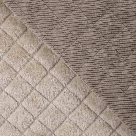 Tissu Velours Côtelé Double Face Champagne 