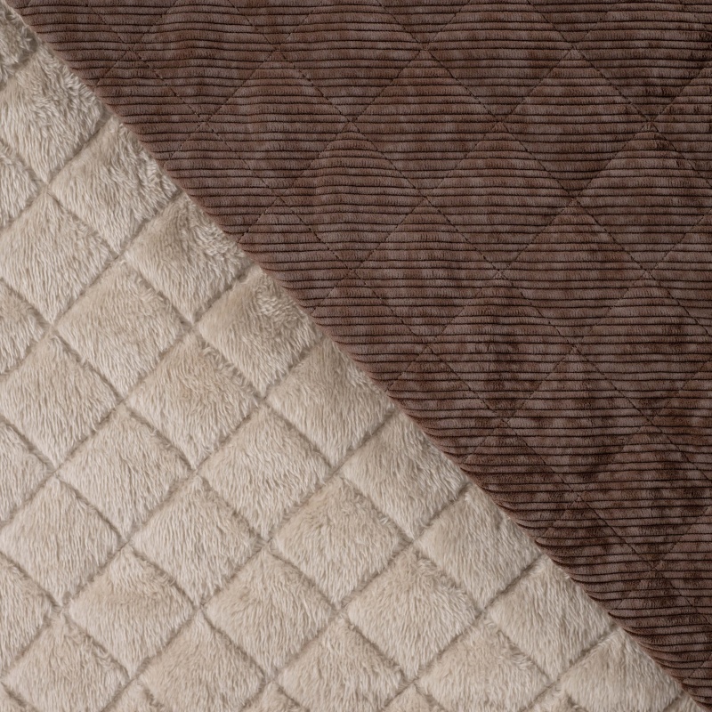Tissu Velours Côtelé Double Face Marron 