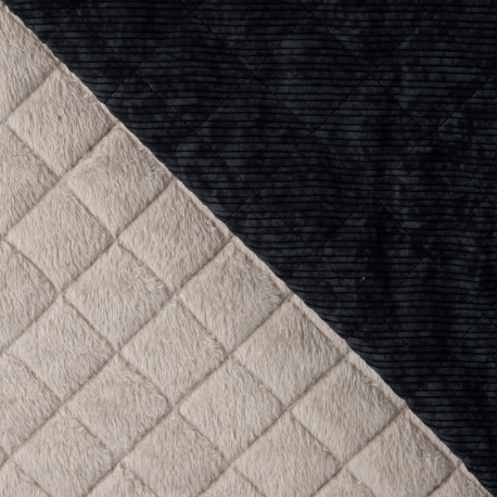 Tissu Velours Côtelé Double Face Noir 