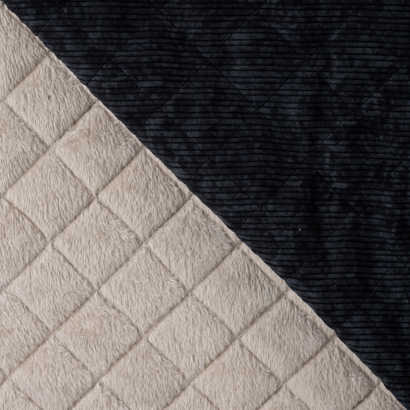 Tissu Velours Côtelé Double Face Noir 