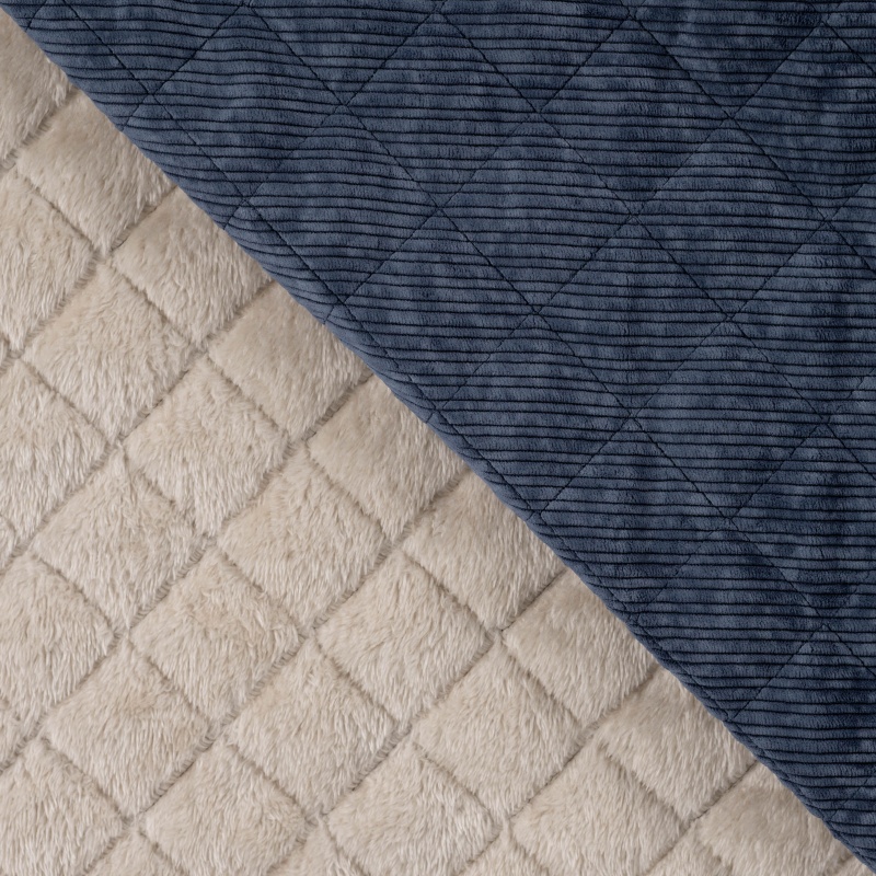 Tissu Velours Côtelé Double Face Marine