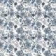Tissu Popeline Imprimée Fleurs Bleu 
