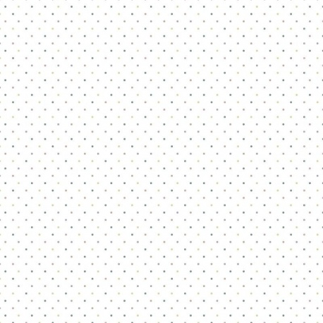 Tissu Popeline Imprimée Pois Ecru