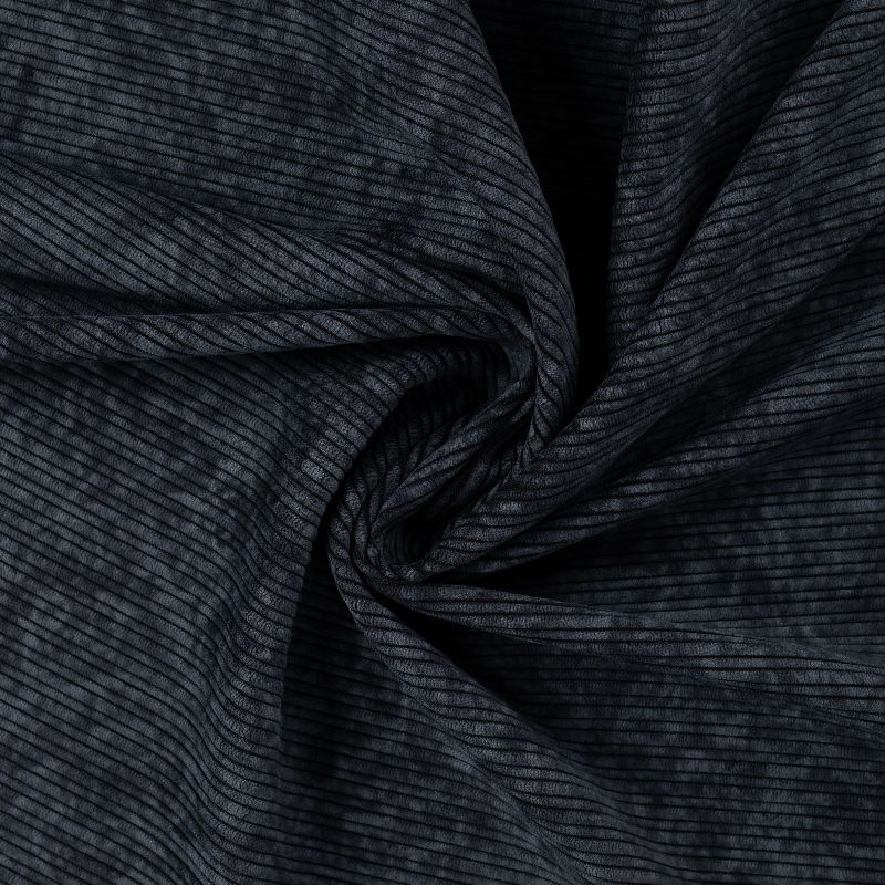 Tissu Velours Côtelé Uni Noir 
