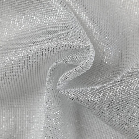 Tissu Etamine Brio Lurex Argent Grande Largeur