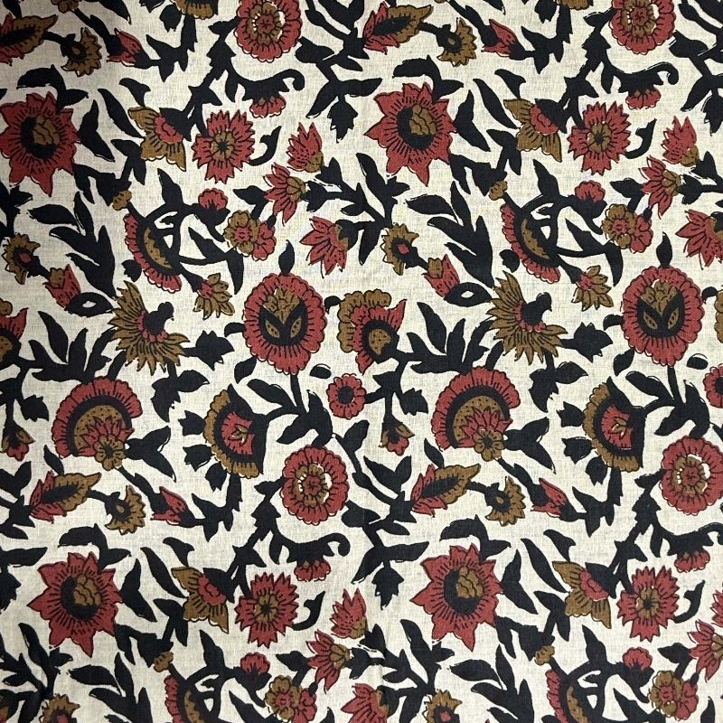 Tissu Blockprint Agra Coloris Lin