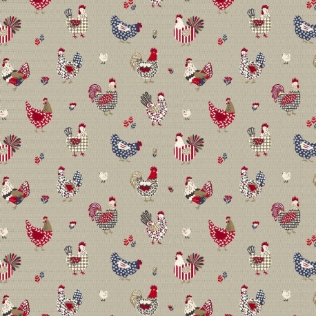 Tissu Poupoule Fond Coloris Lin 