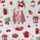 Tissu Toile Imprimée Quatre-heures Rouge 