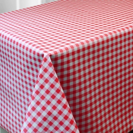 Toile Cirée Belissima Imprimé Carreaux Rouge