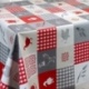 Protège Table Imprimé Poule Rouge et Gris