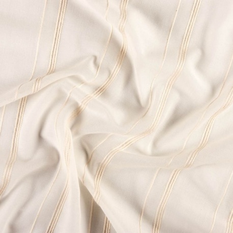 Tissu Opaline Etamine Rayure Ecru 