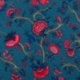 Tissu Demi Panama Monte Cristo Fond Bleu Petrole