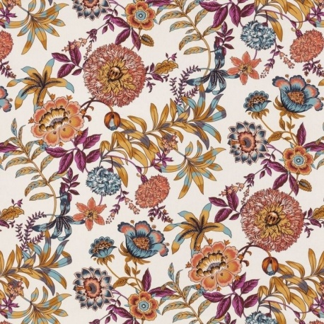 Tissu Demi Panama Jacobine Fond Crème