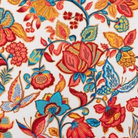 Tissu Timeline Fond Blanc