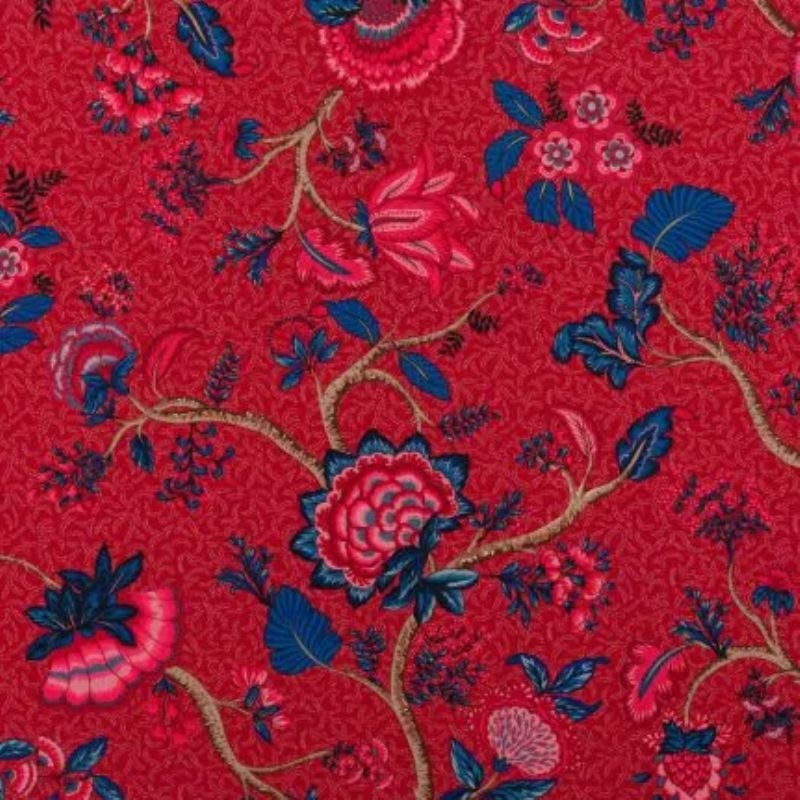 Tissu Demi Panama Monte Cristo Fond Framboise