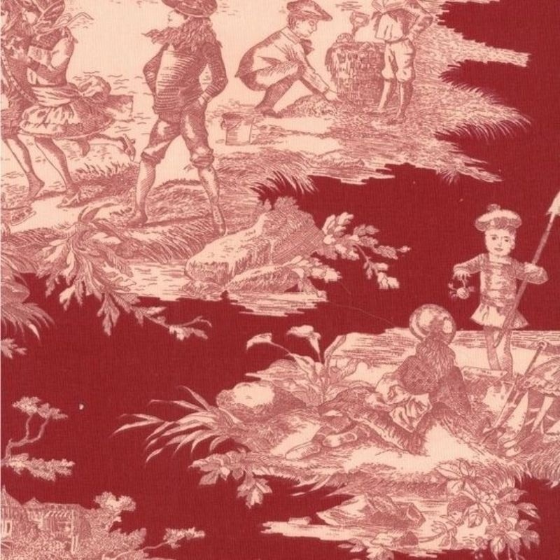 Tissu Histoire D'eau Fond Fraise Grande Largeur