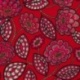 Tissu Demi Panama Aline Fond Rouge