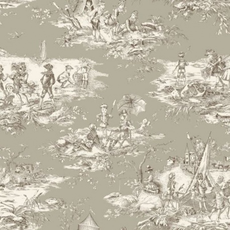 Tissu Histoire D'eau Sepia Grande Largeur
