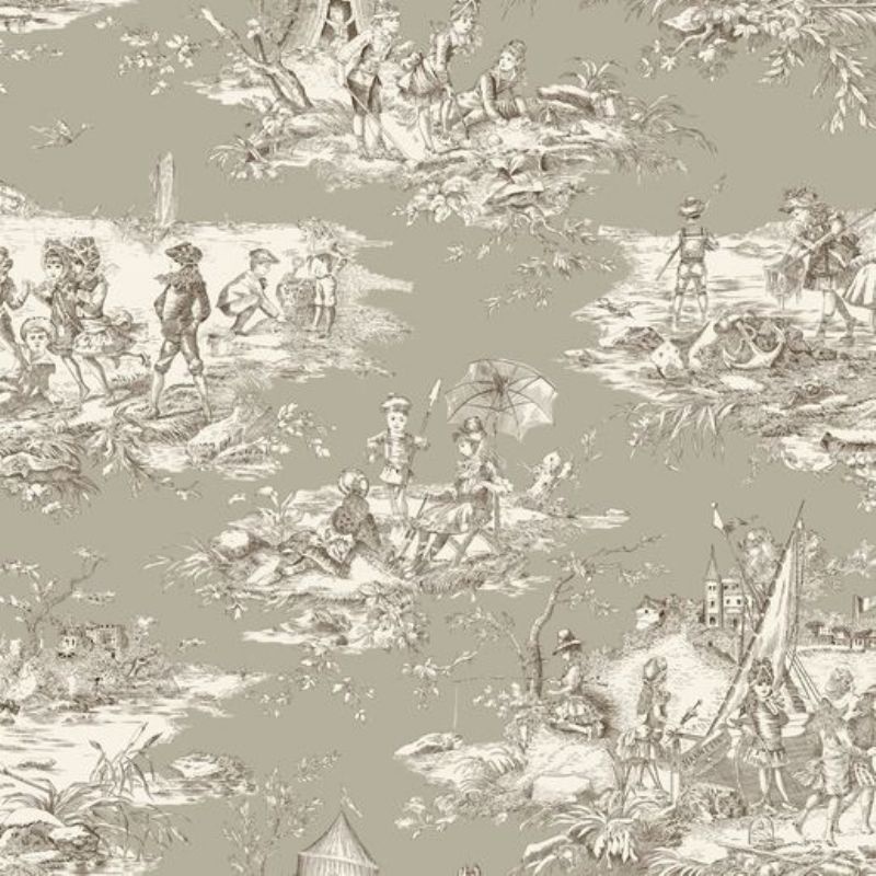 Tissu Bachette Demi Natte Histoire D'eau Sepia Grande Largeur