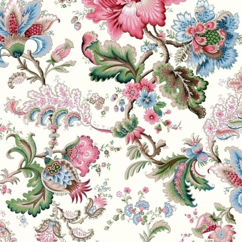 Tissu Bechette Demi Natte Persepolis Fond Crème Grande Largeur