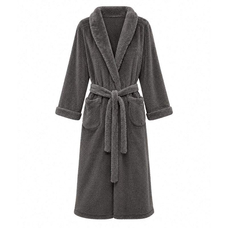 Peignoir Sherpa Gris Foncé
