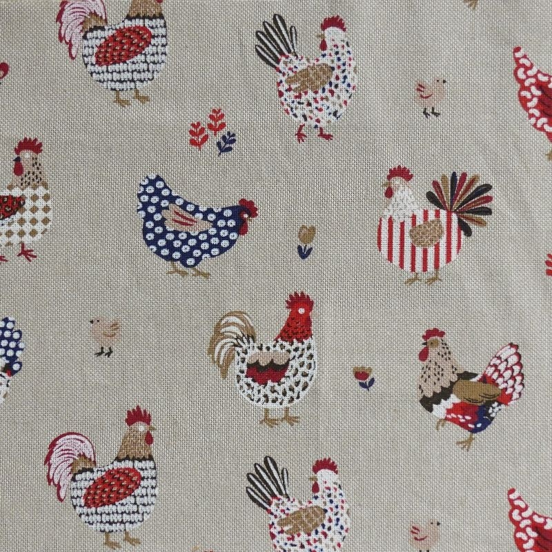 Tissu Poupoule Fond Coloris Lin 