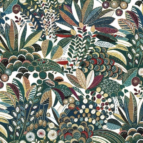 Tissu Jacquard Cléopâtre Emeraude