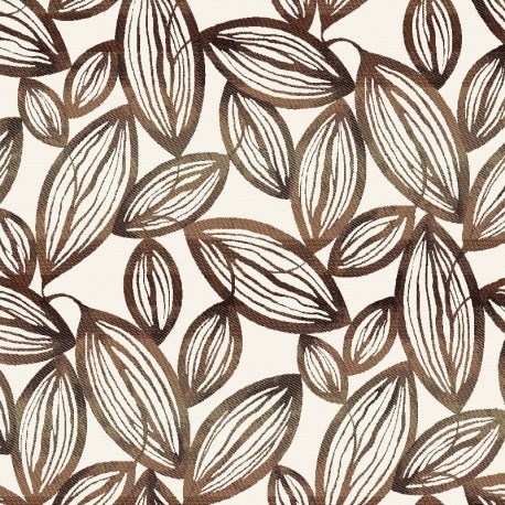Tissu Jacquard Folia Chocolat