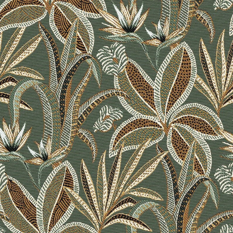 Tissu Jacquard Moranto Kaki