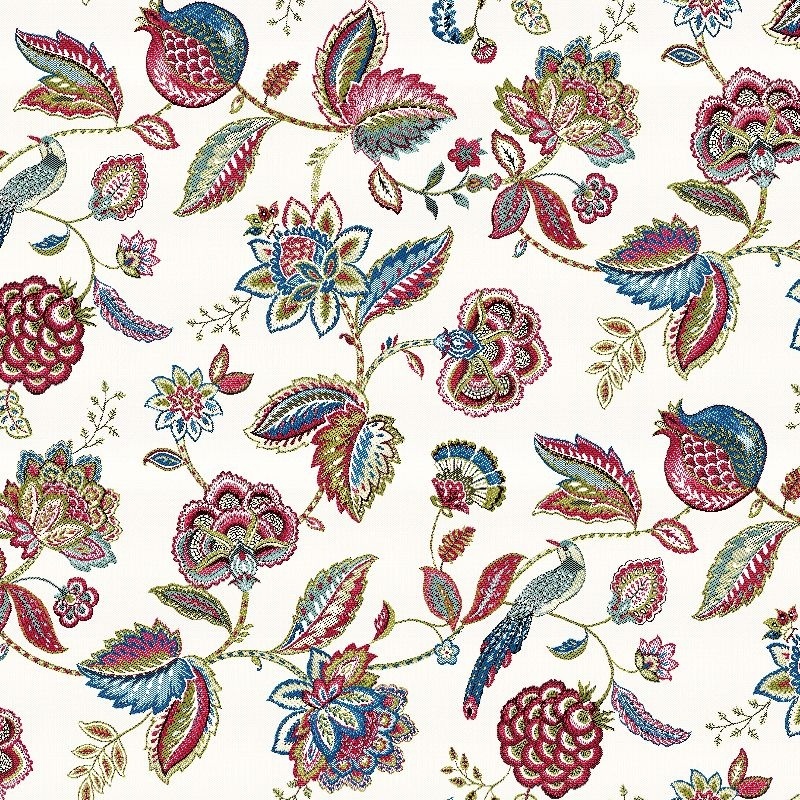 Tissu Jacquard Palampore Blanc